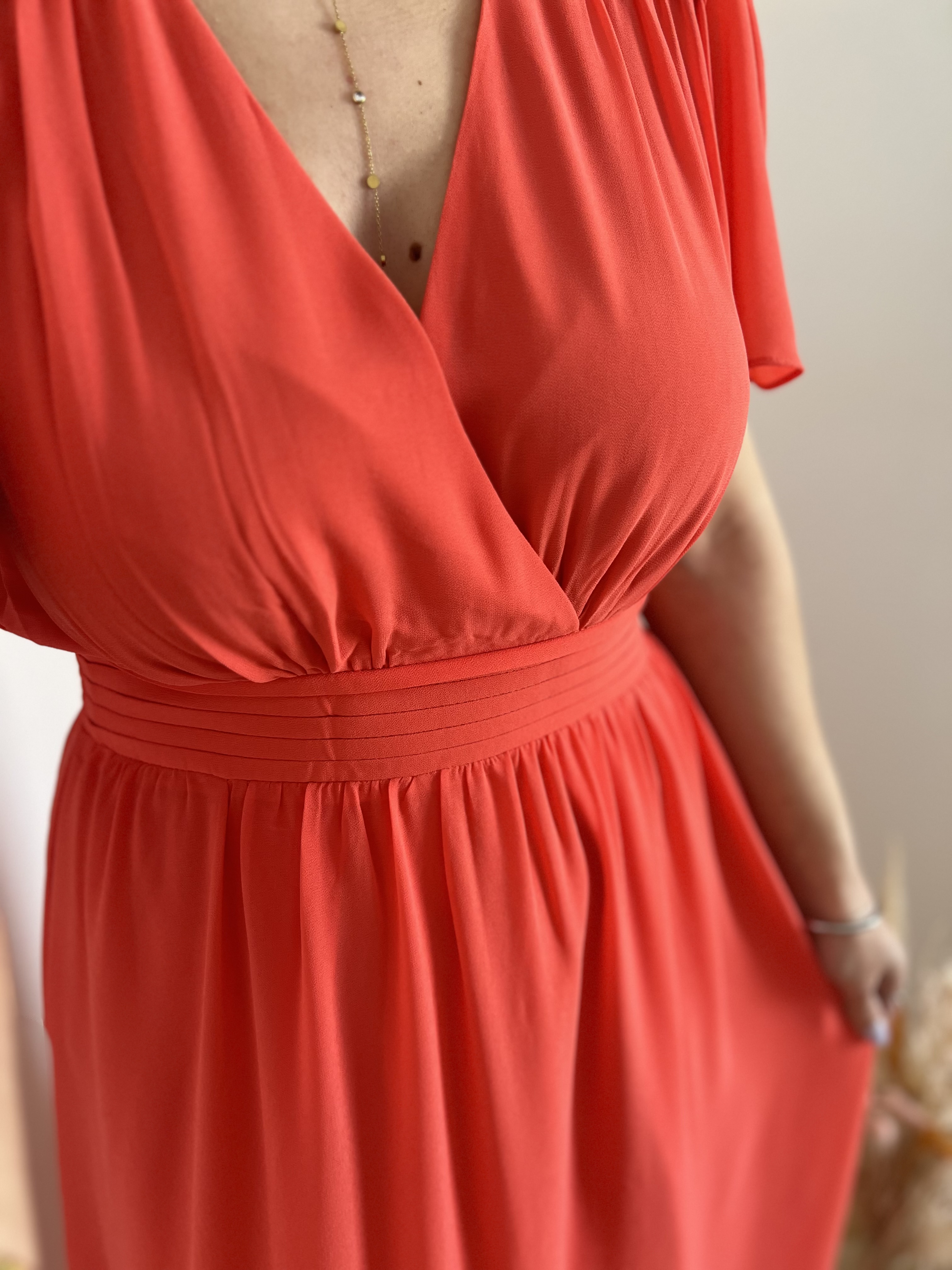 Robe longue corail