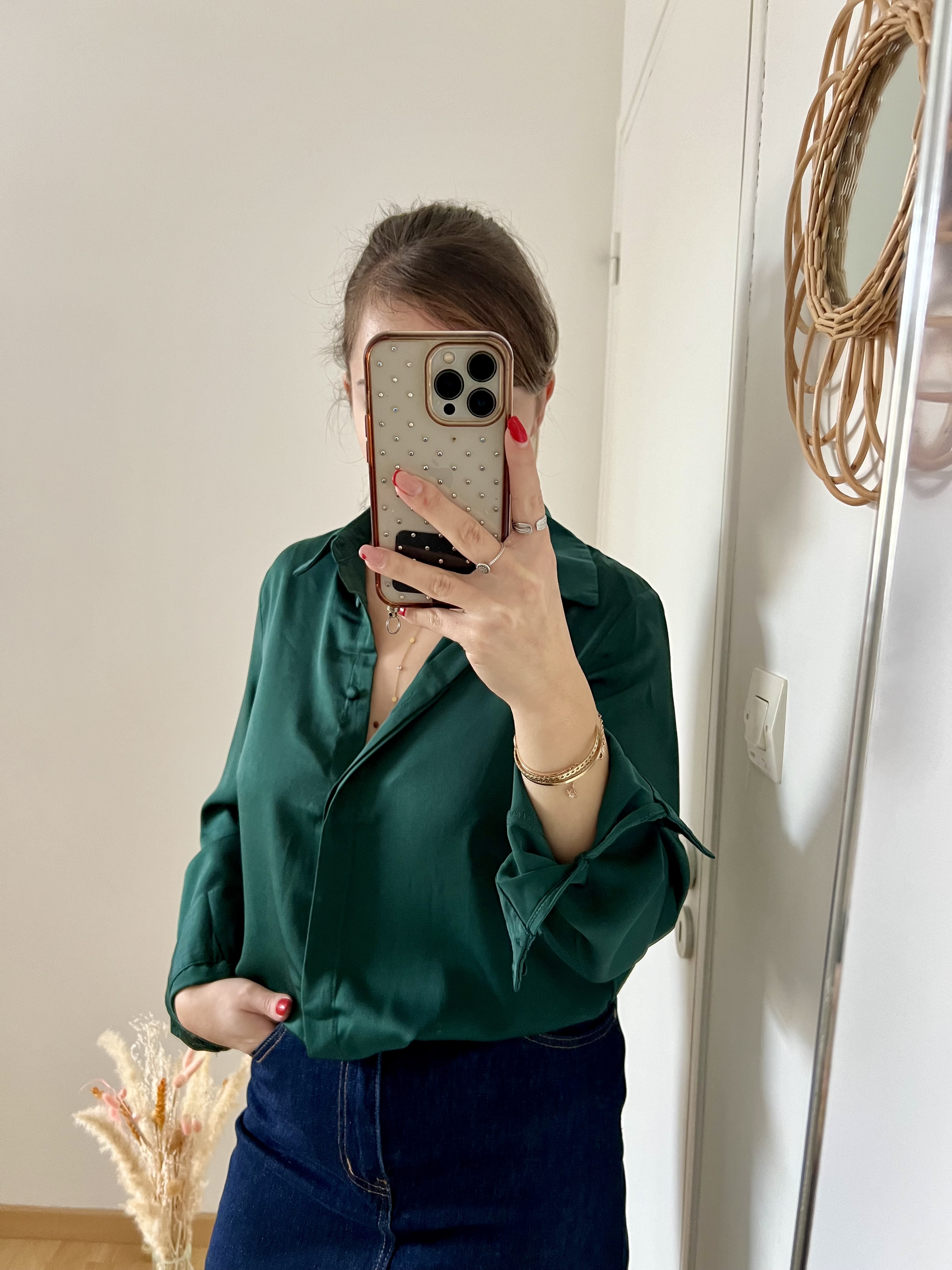 Blouse vert sapin Maeva