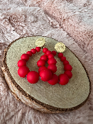  Boucles d'oreilles perles rouges