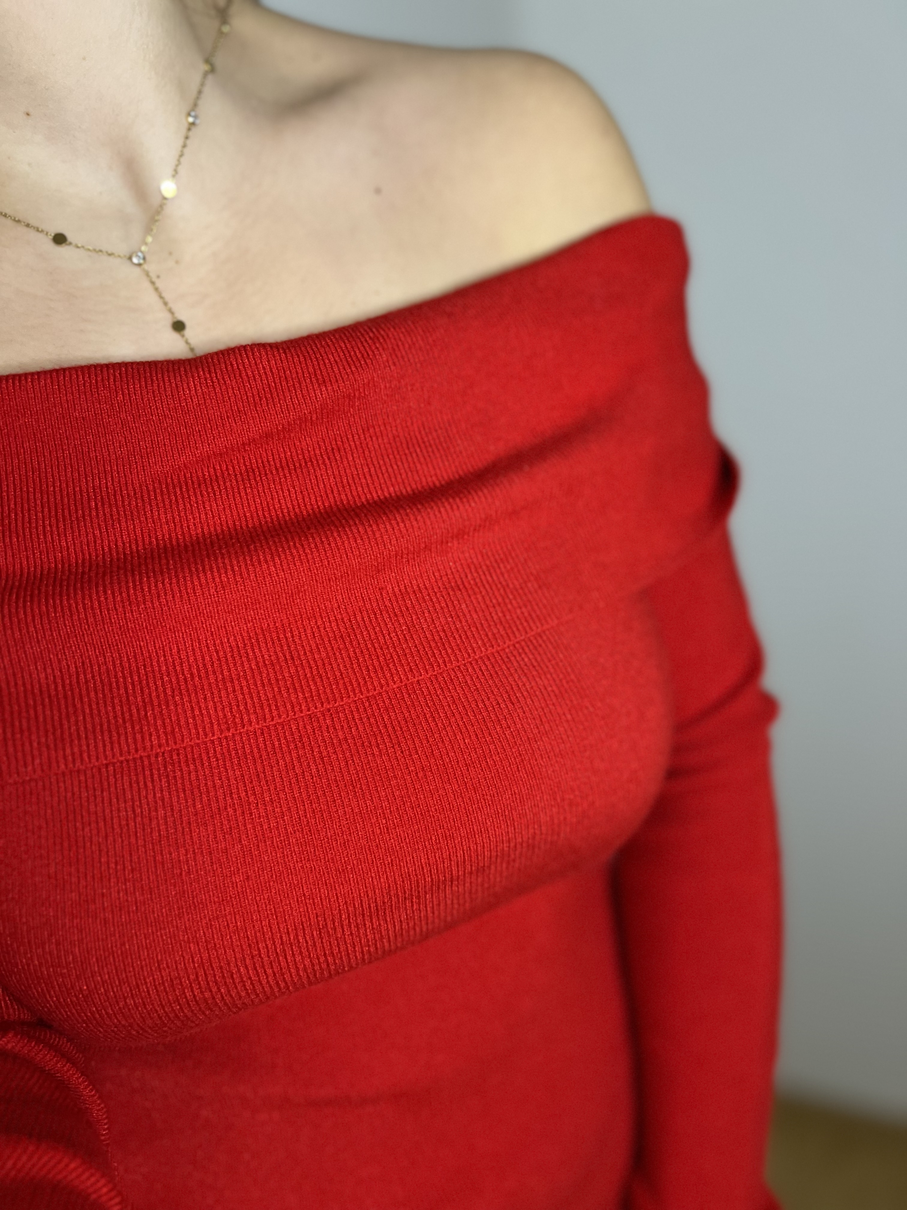 Robe pull rouge Lucile