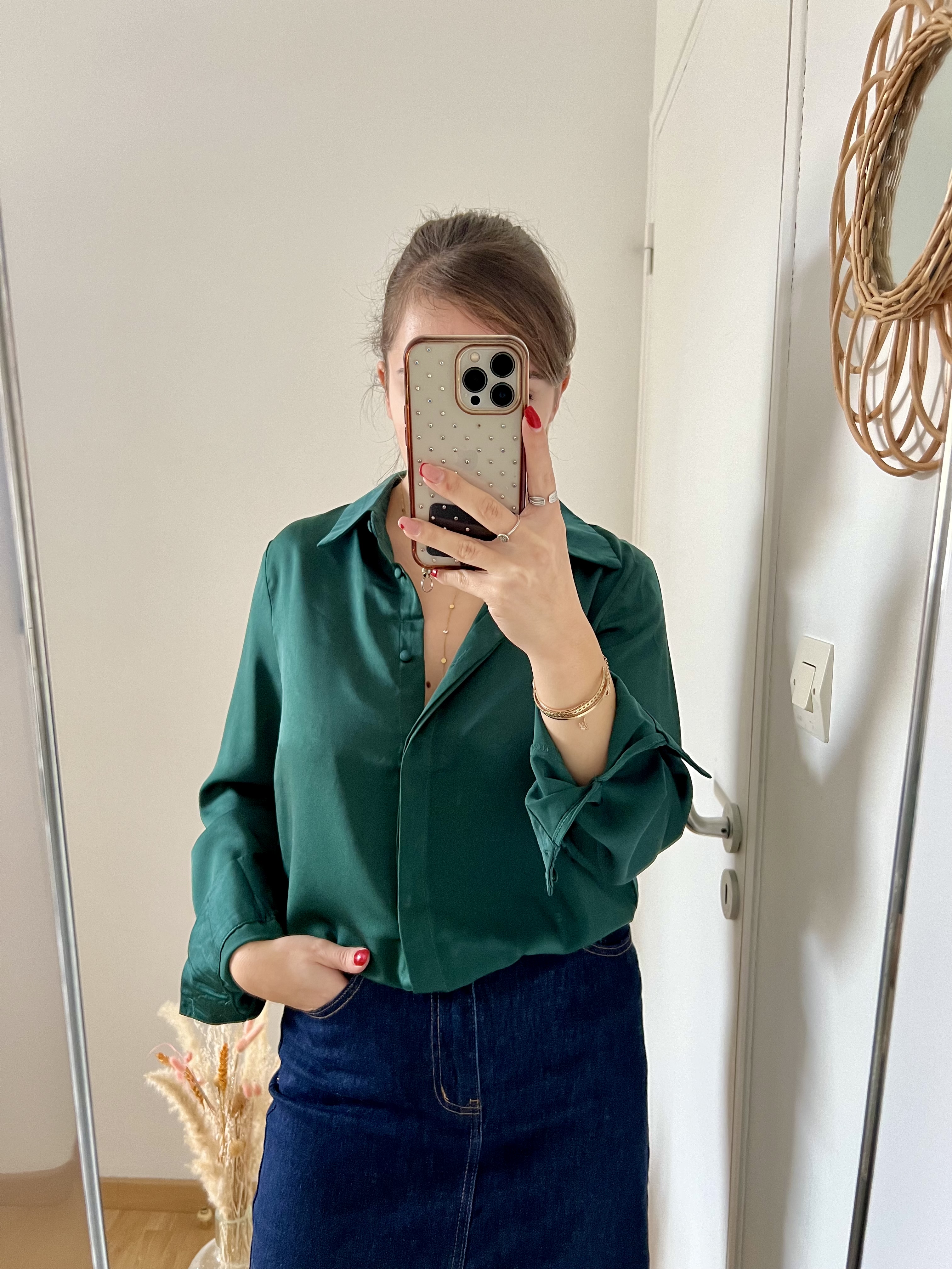 Blouse vert sapin Maeva